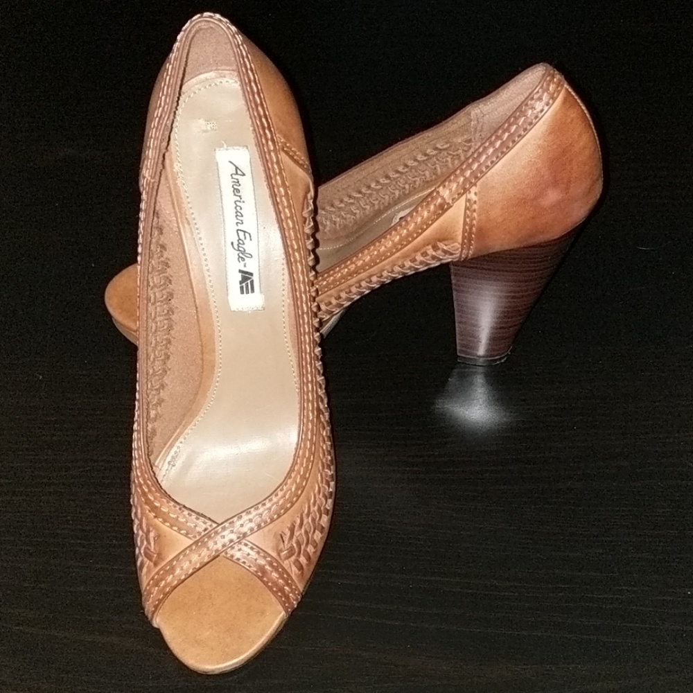 Gorgeous leather braided platform heels